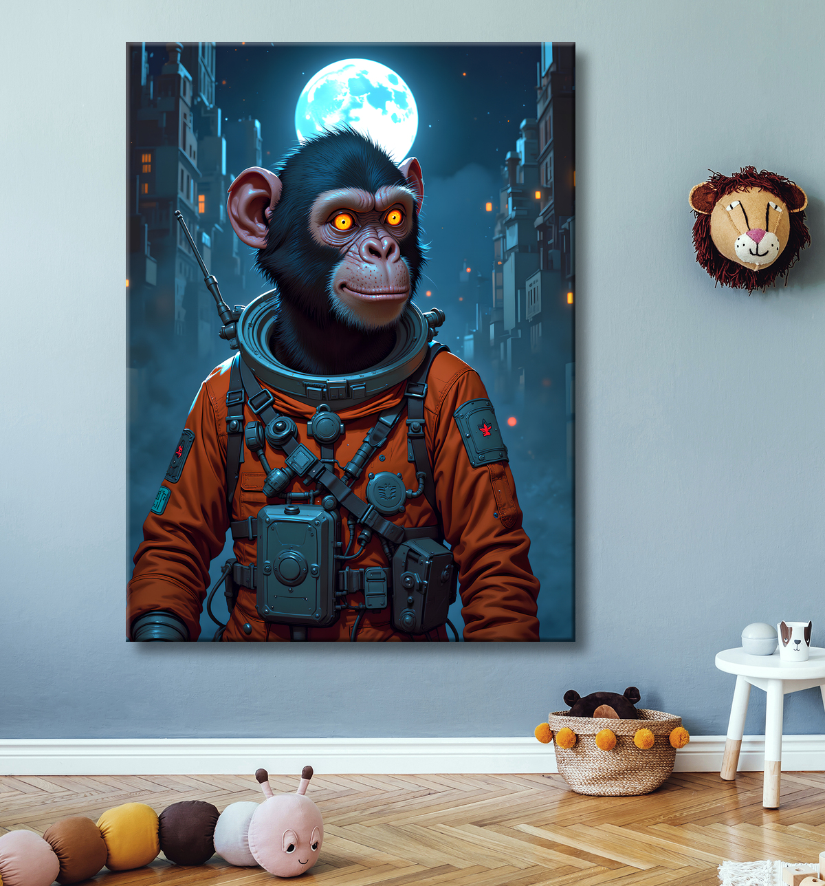 Tableau singe astronaute - Décoration murale originale et graphique avec decor