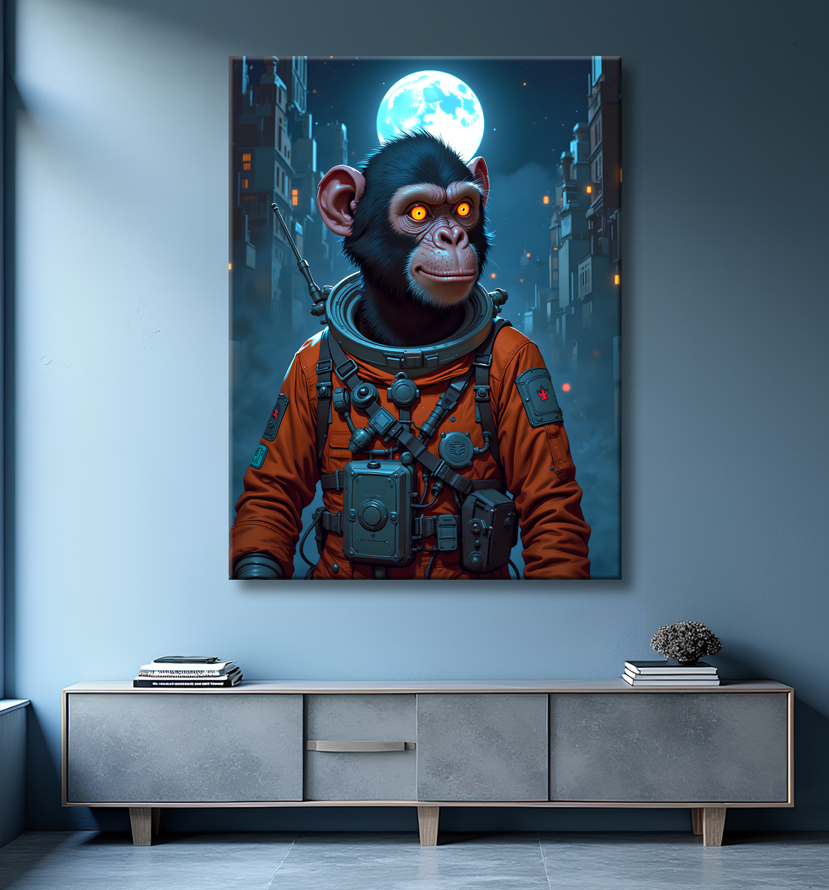 Tableau singe astronaute - Décoration murale originale et graphique avec decor