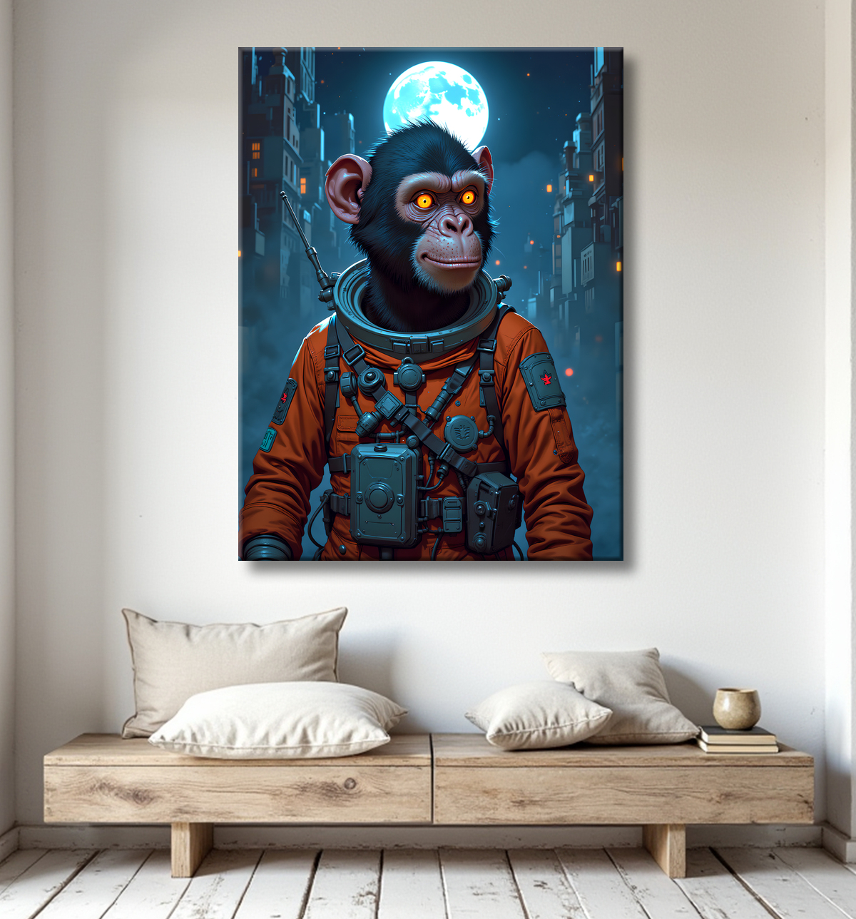 Tableau singe astronaute - Décoration murale originale et graphique avec decor