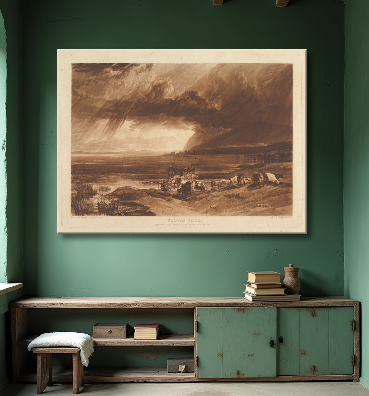 Reproduction Solway Moss (Liber Studiorum, partie XI, planche 52) de Joseph Mallord William Turner avec decor