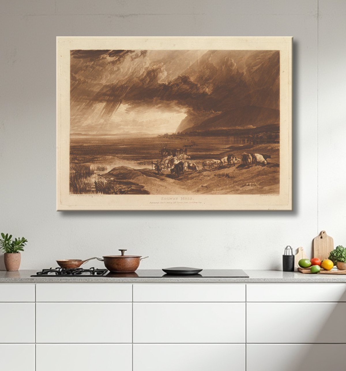 Reproduction Solway Moss (Liber Studiorum, partie XI, planche 52) de Joseph Mallord William Turner avec decor