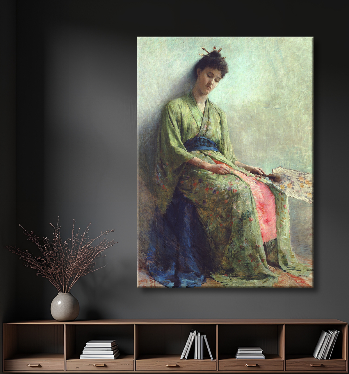 Reproduction Somnolence de Frank Edwin Scott, born Buffalo, NY 1863-died Paris, France 1929 avec decor
