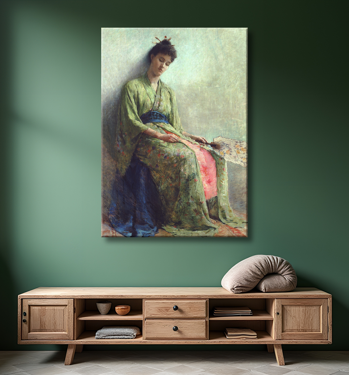 Reproduction Somnolence de Frank Edwin Scott, born Buffalo, NY 1863-died Paris, France 1929 avec decor