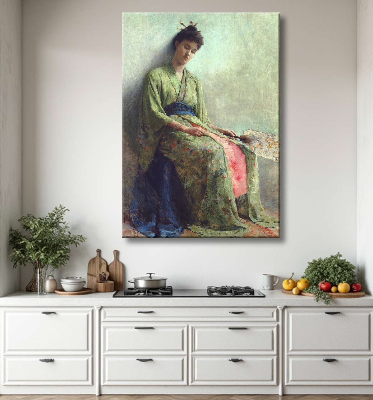 Reproduction Somnolence de Frank Edwin Scott, born Buffalo, NY 1863-died Paris, France 1929 avec decor