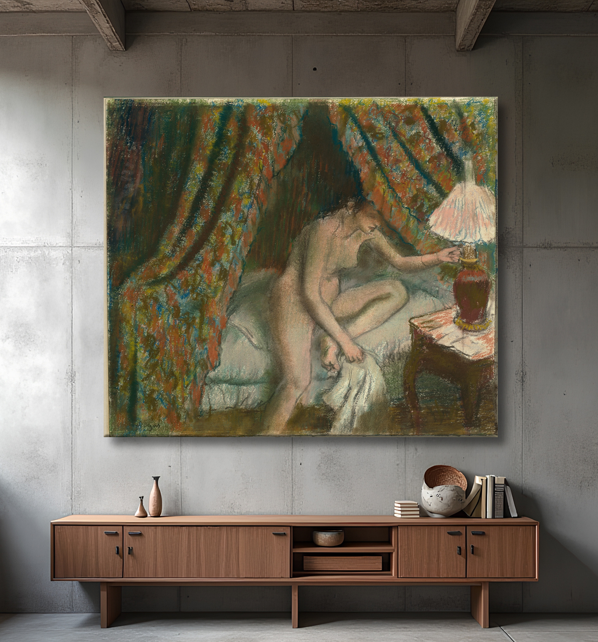 Reproduction Sortant de Hilaire Germain Edgar Degas avec decor