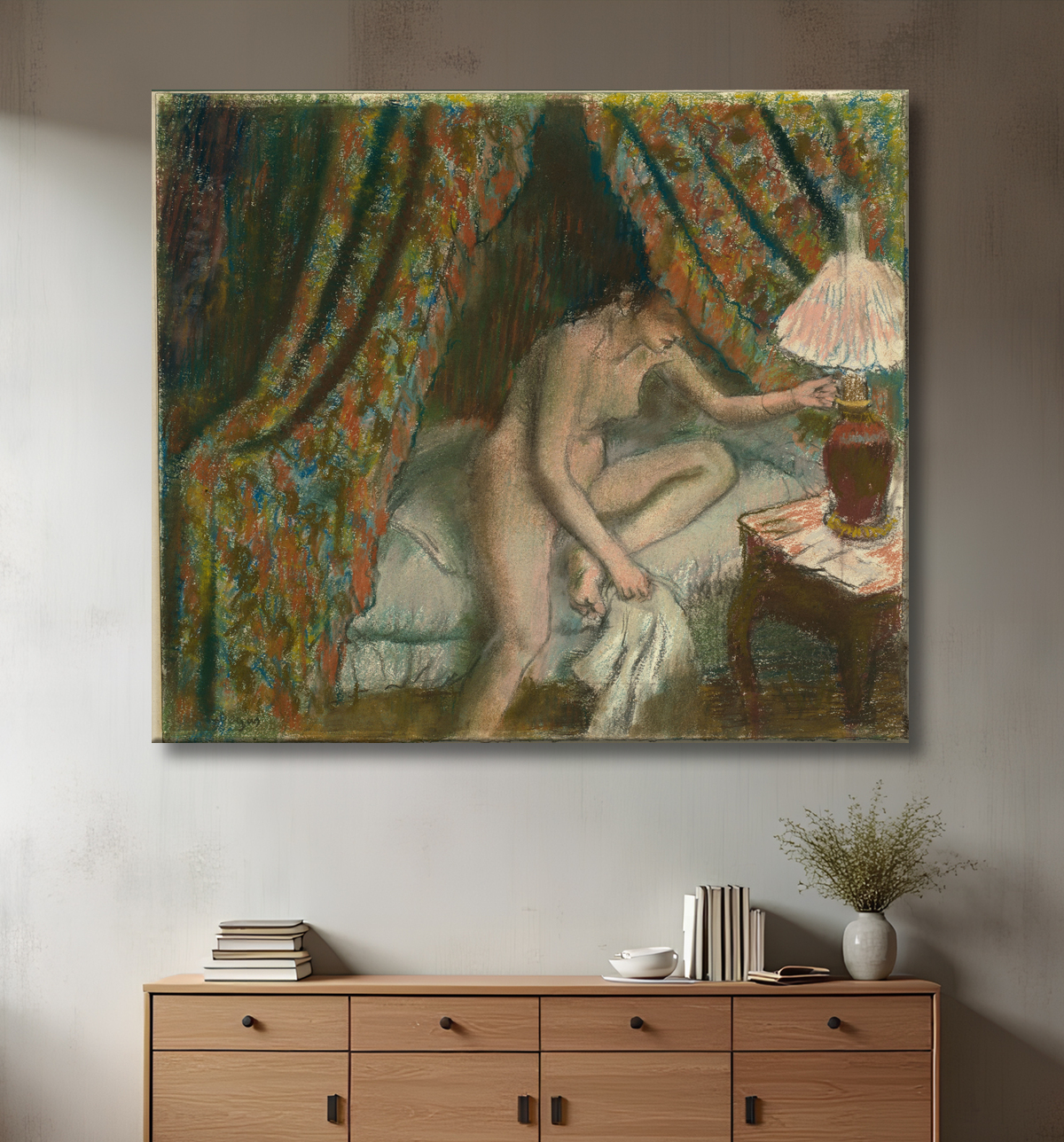Reproduction Sortant de Hilaire Germain Edgar Degas avec decor
