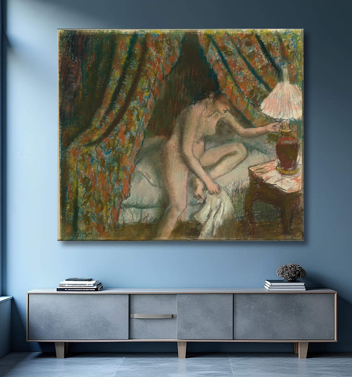 Reproduction Sortant de Hilaire Germain Edgar Degas avec decor
