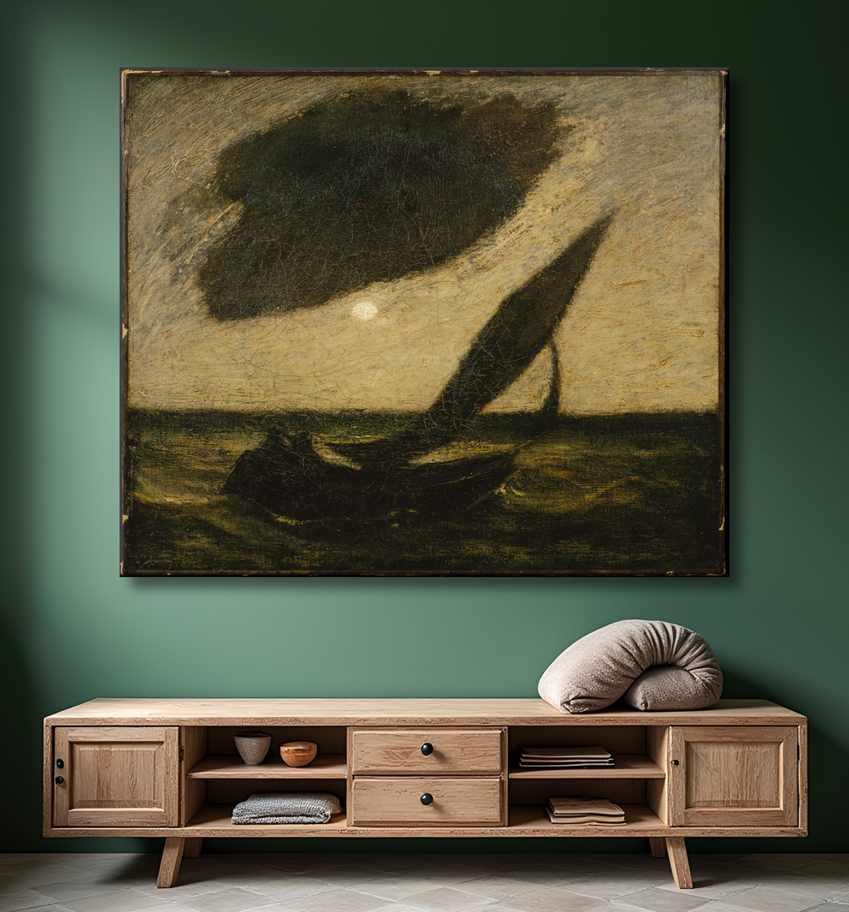 Reproduction Sous un nuage de Albert Pinkham Ryder avec decor