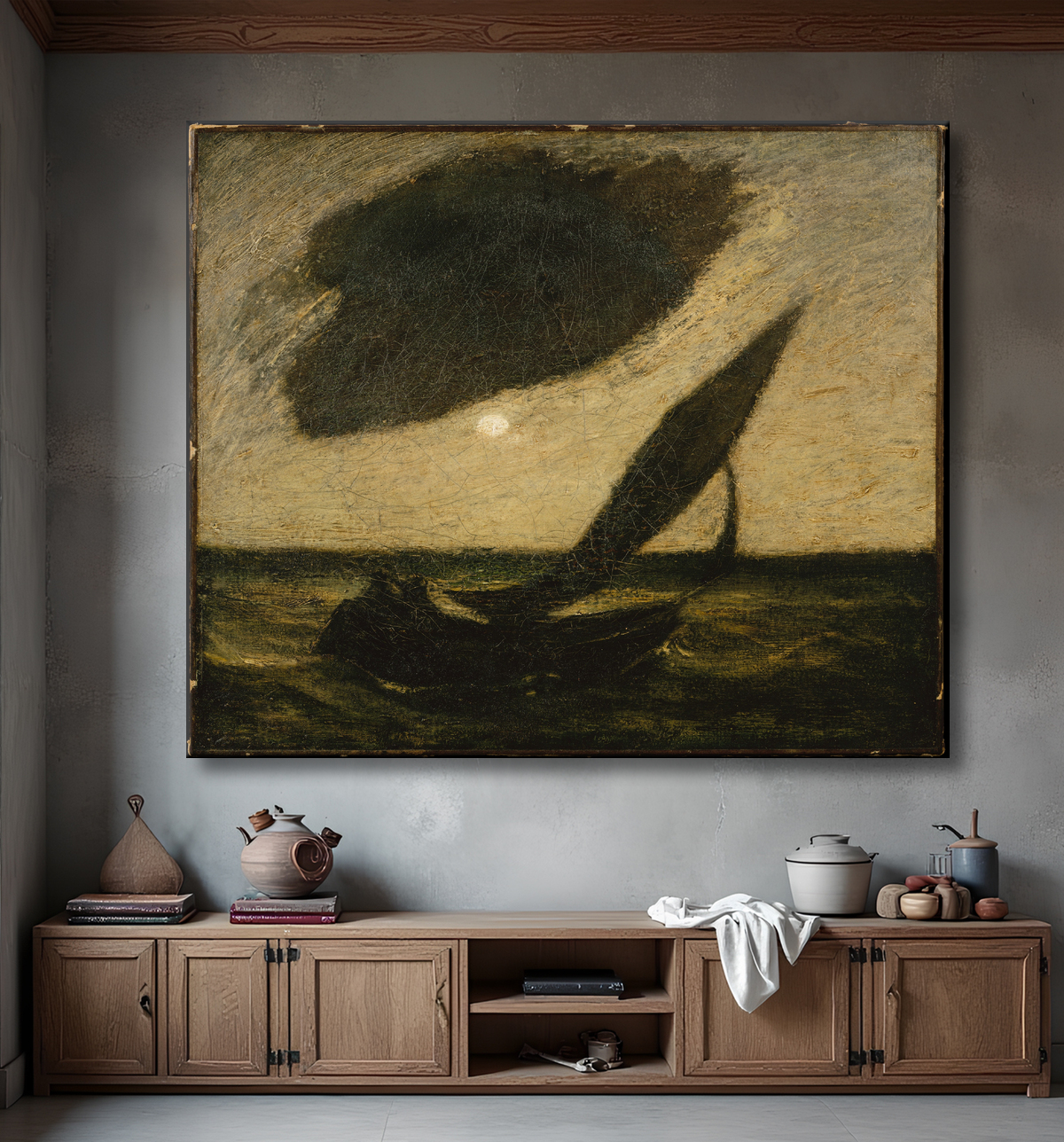 Reproduction Sous un nuage de Albert Pinkham Ryder avec decor