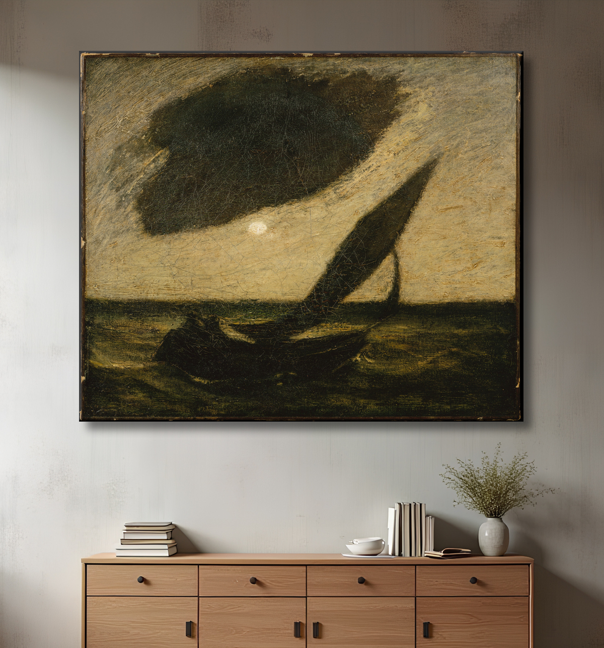 Reproduction Sous un nuage de Albert Pinkham Ryder avec decor