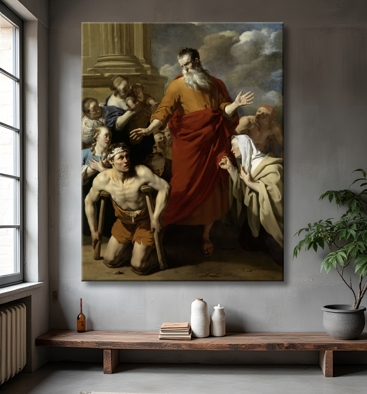 Tirage made in France sur toile ou affiche encadrée fine art. St Paul guérissant l'infirme à Lystre...