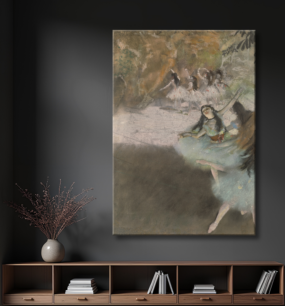 Reproduction Sur la scène de Hilaire Germain Edgar Degas avec decor