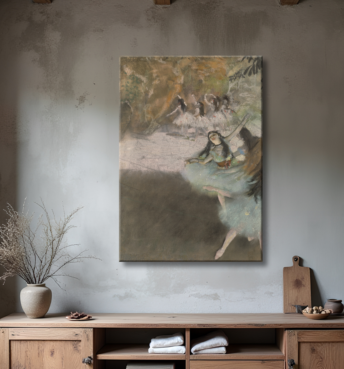 Reproduction Sur la scène de Hilaire Germain Edgar Degas avec decor
