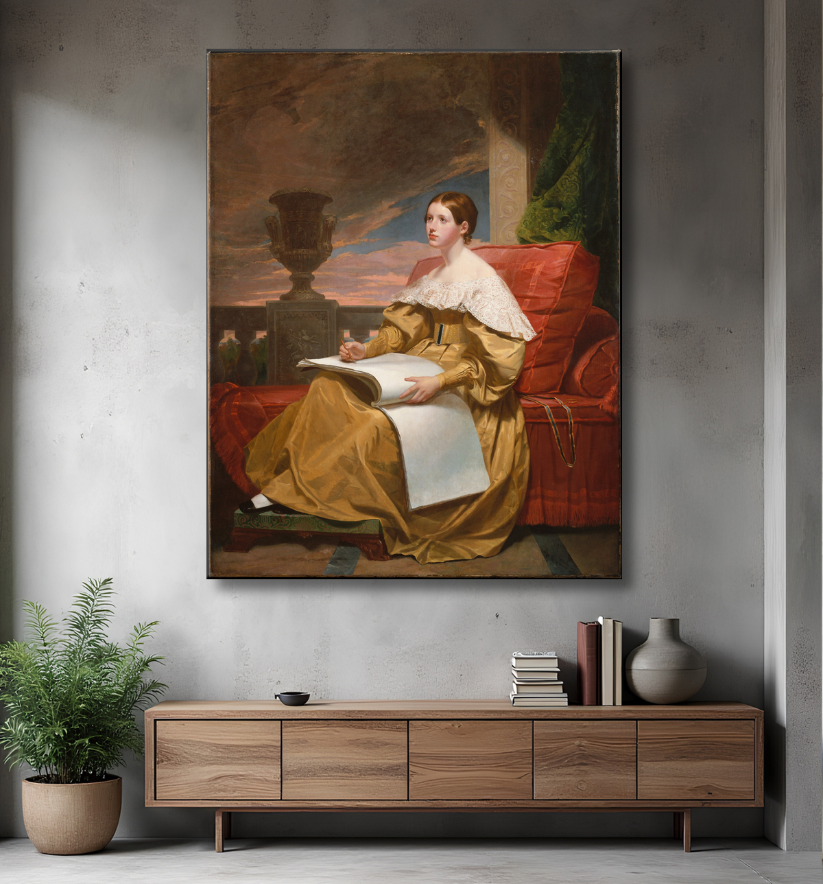 Reproduction Susan Walker Morse (La Muse) de Samuel F. B. Morse avec decor