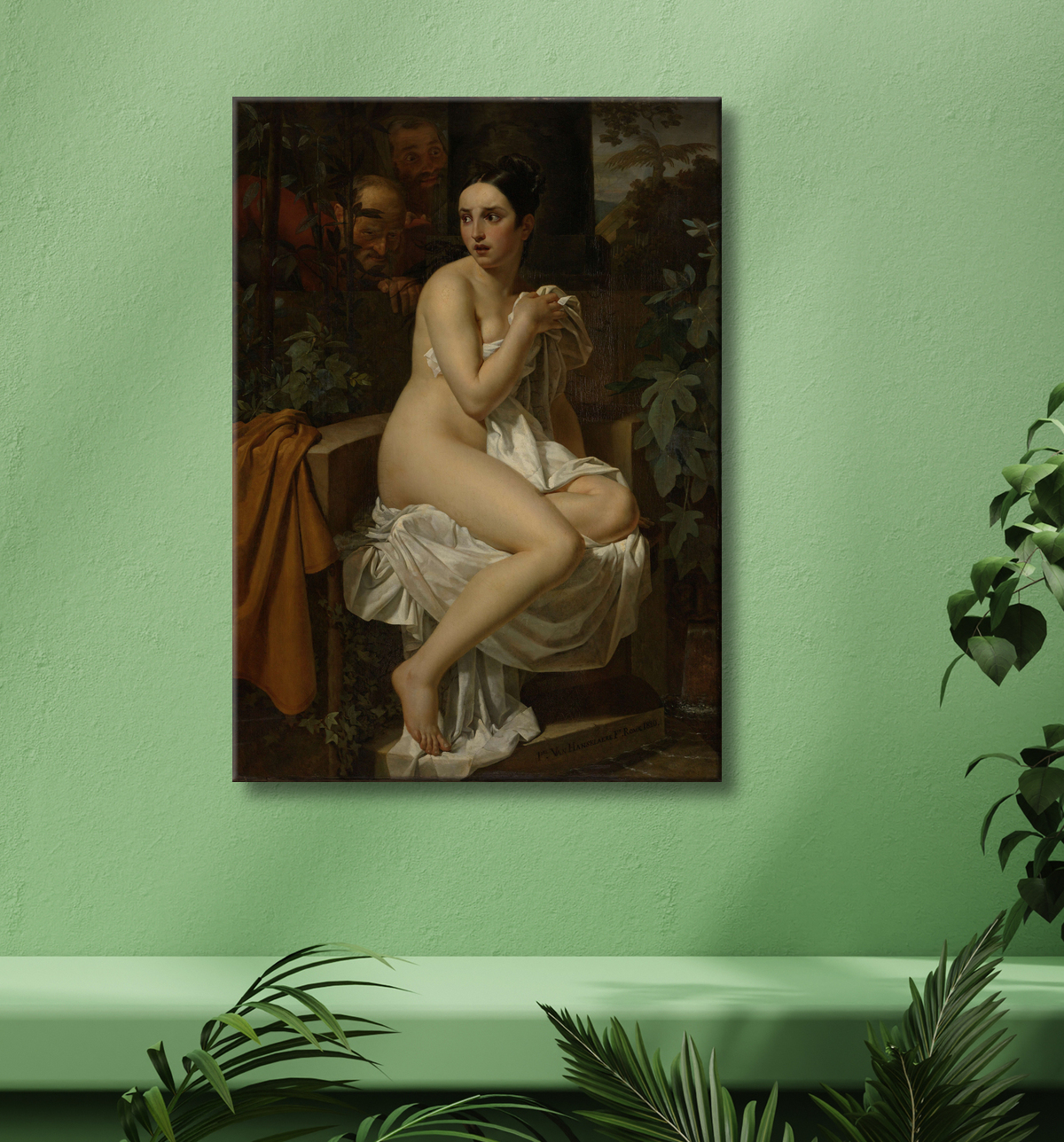 Reproduction Susanna et les Anciens de Pierre Van Hanselaere avec decor
