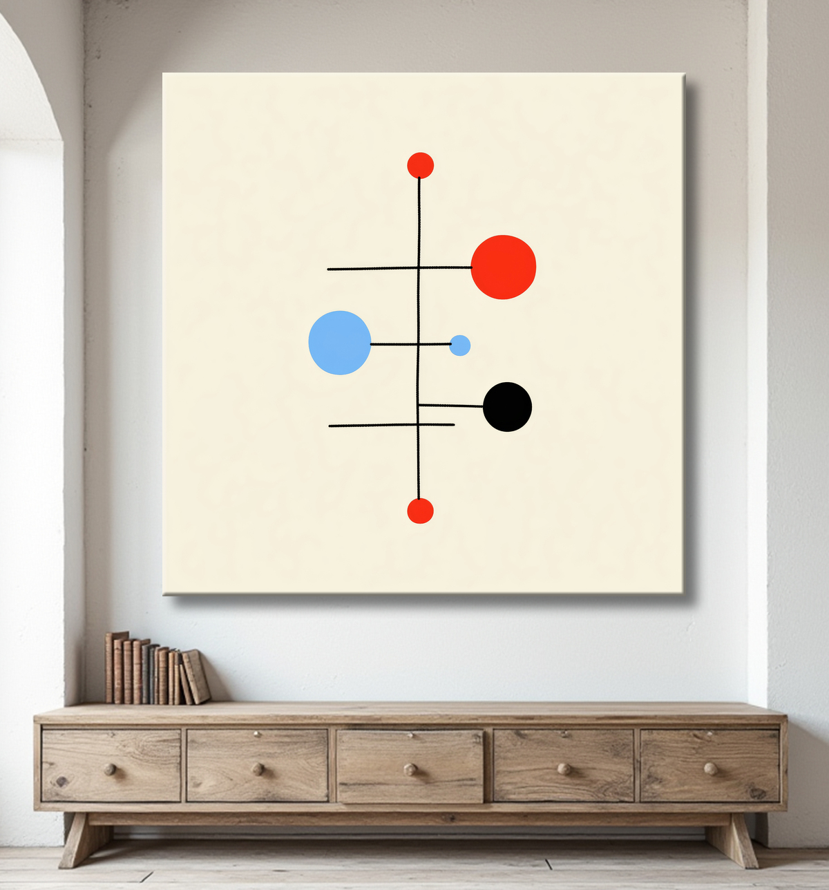 Tableau abstrait minimaliste, mobile avec decor