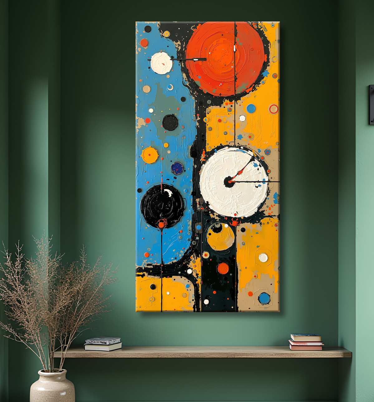 Tableau abstrait moderne et coloré Made in France avec decor