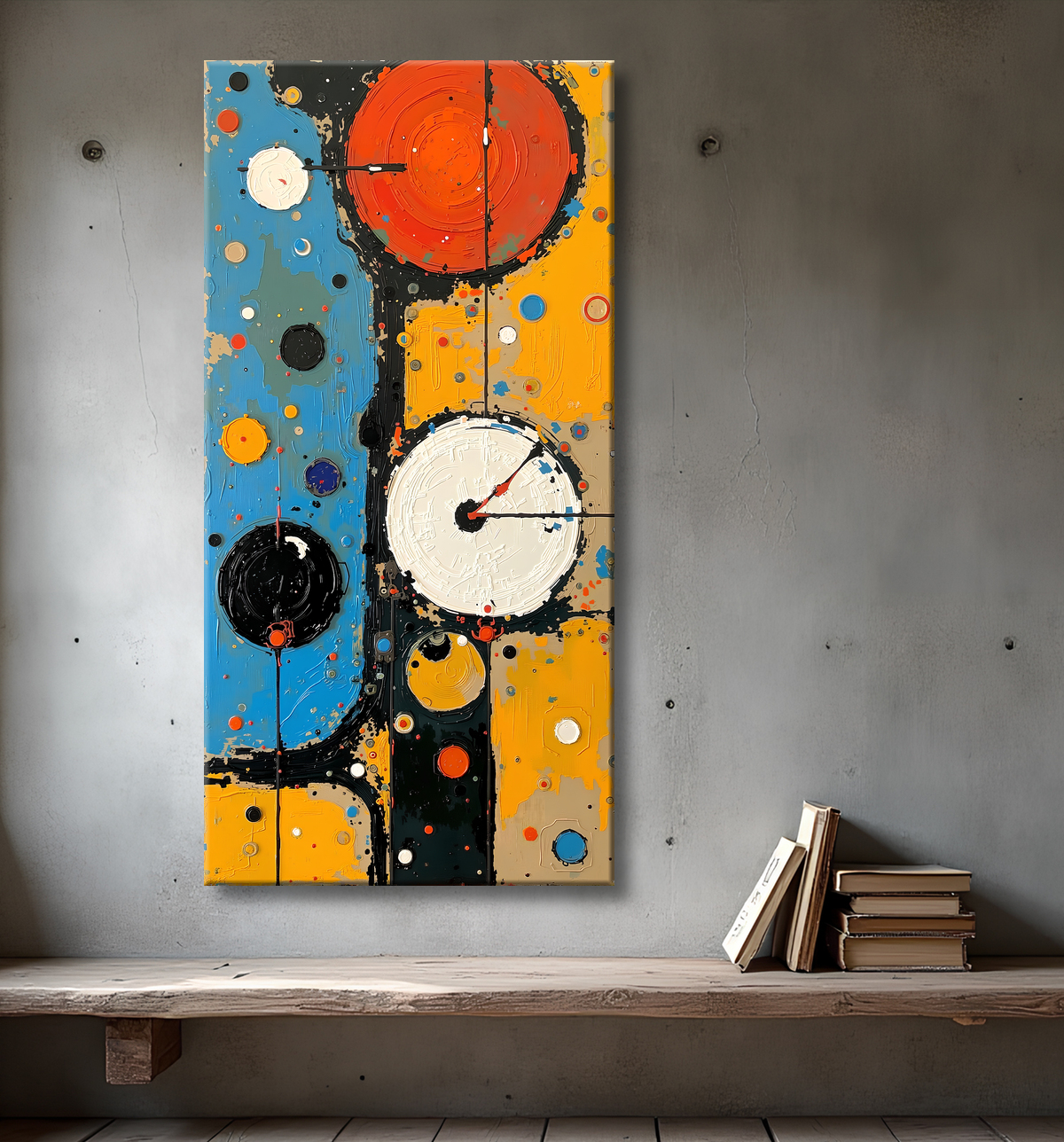 Tableau abstrait moderne et coloré Made in France avec decor