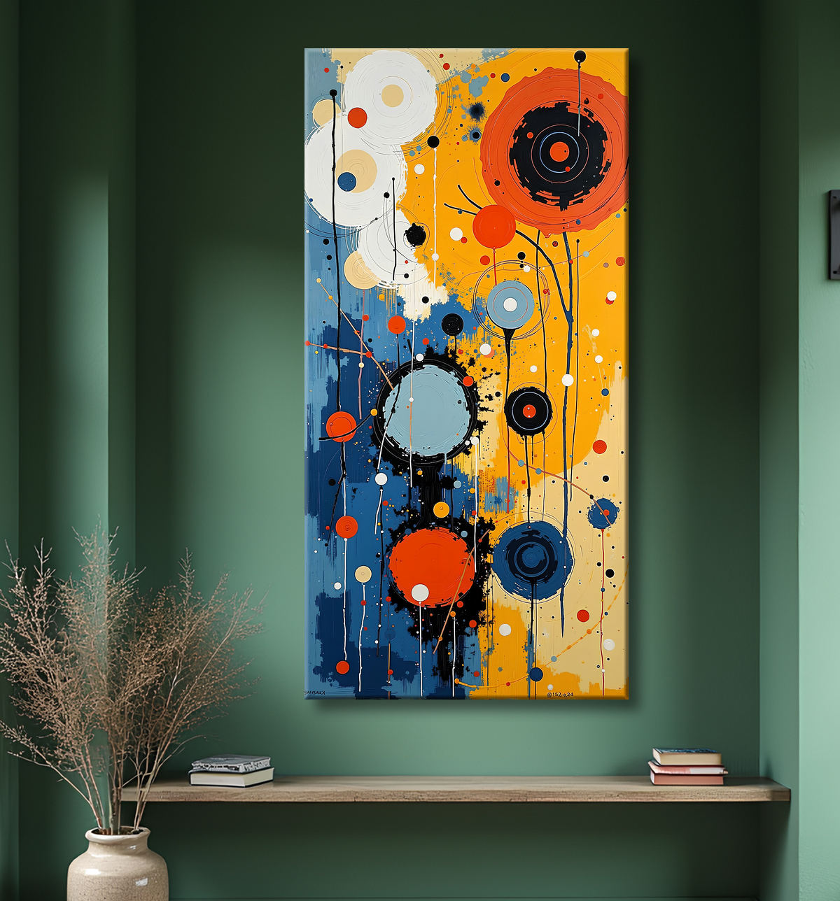 Tableau abstrait moderne et coloré Made in France avec decor