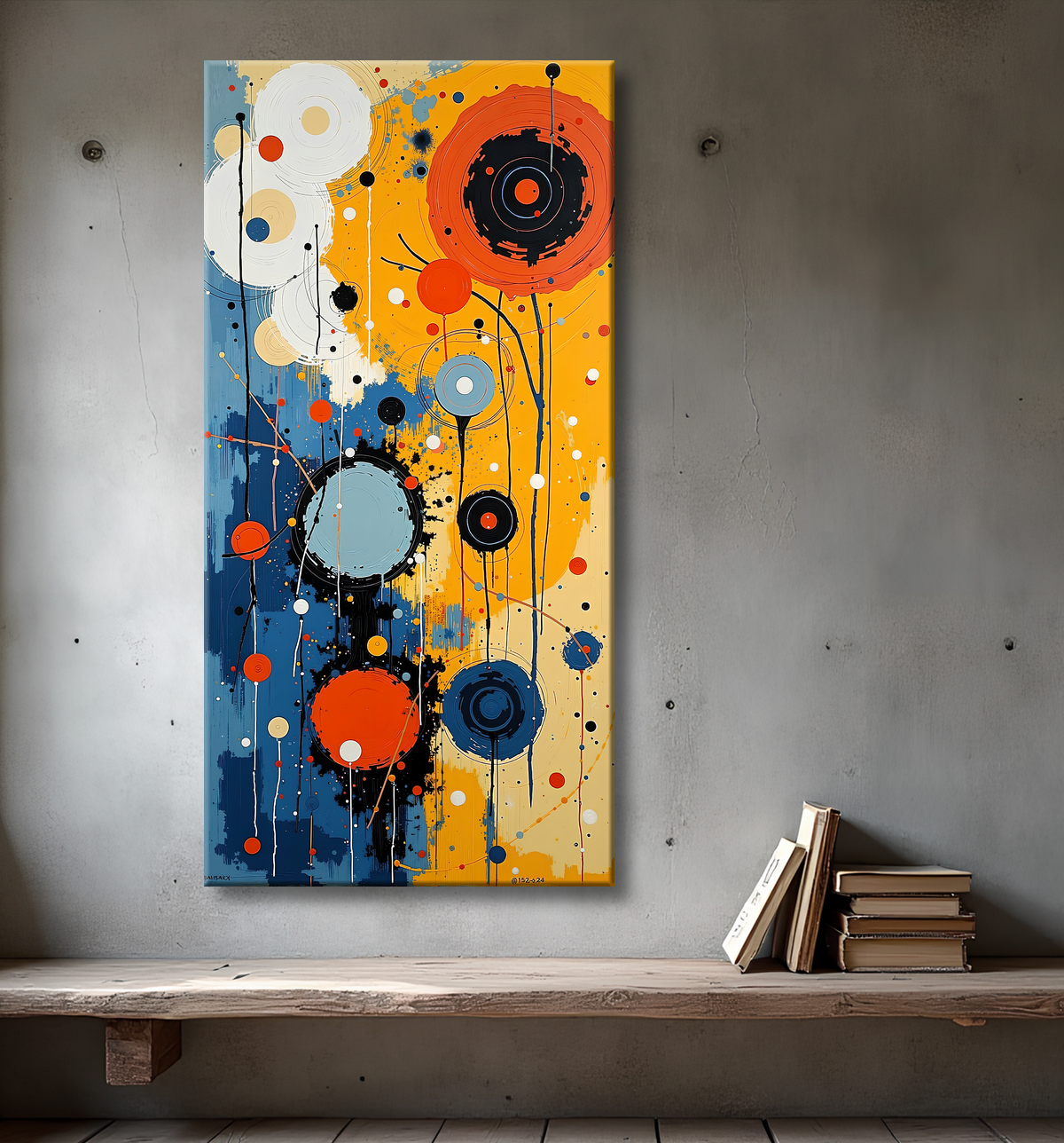 Tableau abstrait moderne et coloré Made in France avec decor