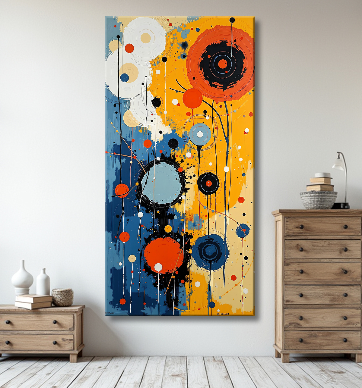 Tableau abstrait moderne et coloré Made in France avec decor