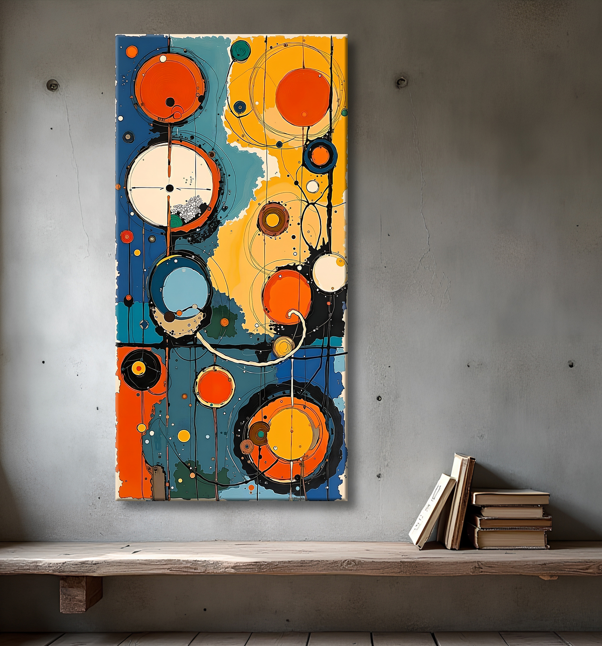 Tableau abstrait moderne et coloré Made in France avec decor