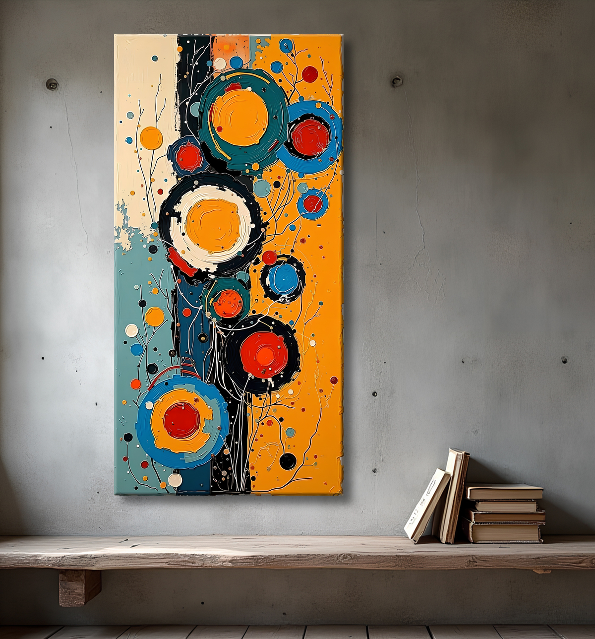 Tableau abstrait moderne et coloré Made in France avec decor