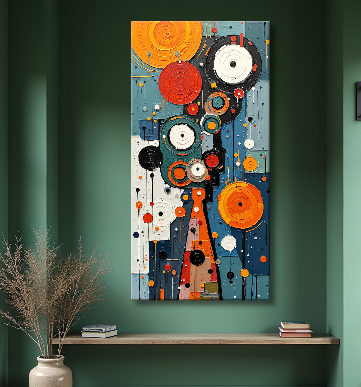 Tableau abstrait moderne et coloré Made in France avec decor
