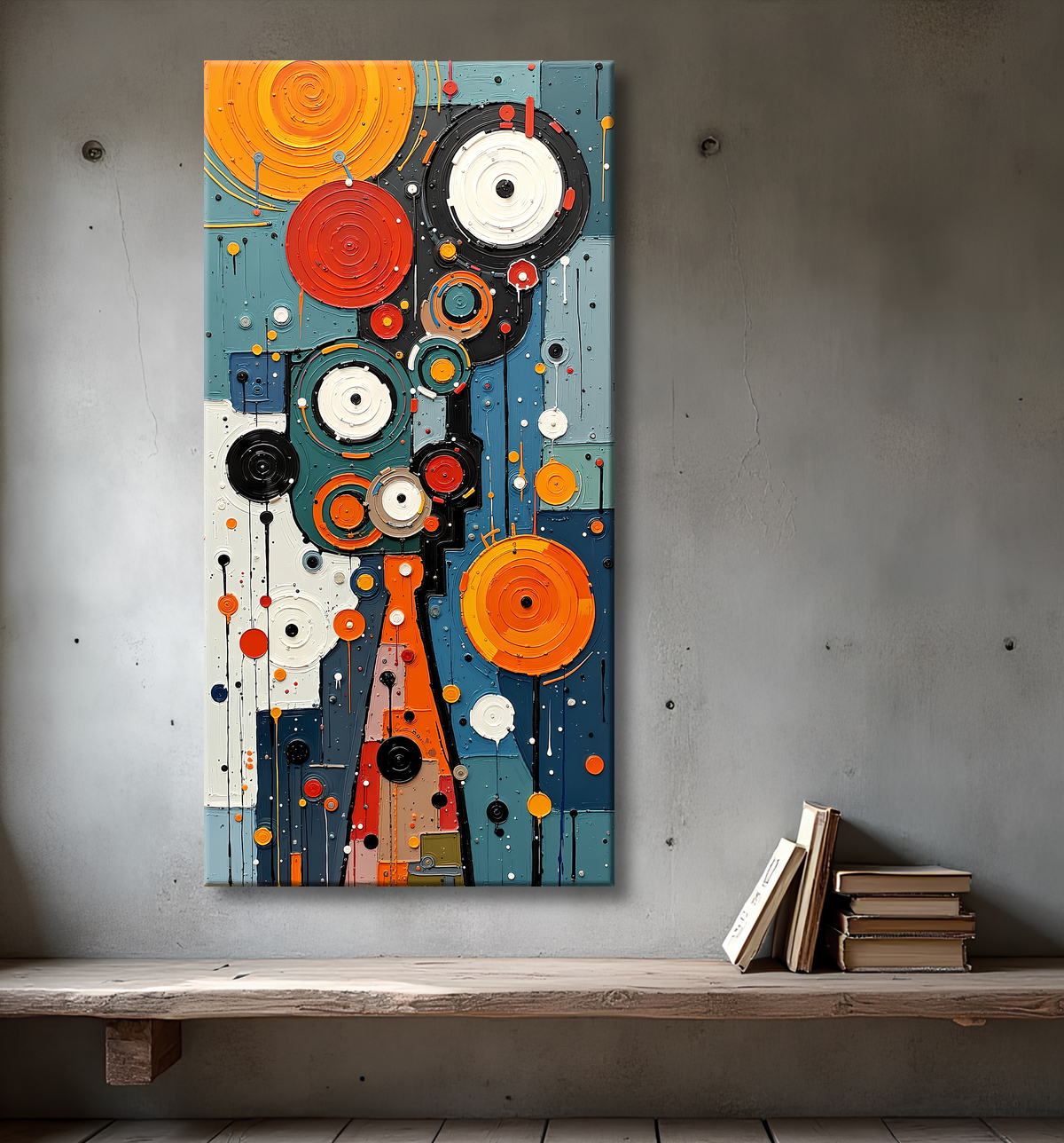 Tableau abstrait moderne et coloré Made in France avec decor