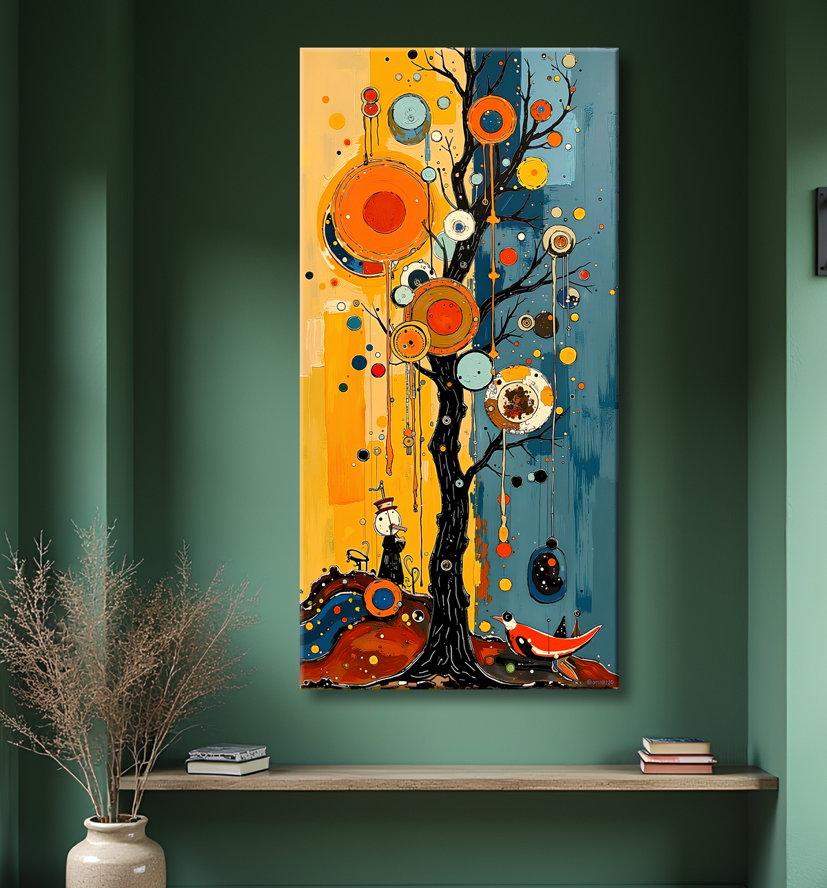 Tableau abstrait moderne et coloré Made in France avec decor
