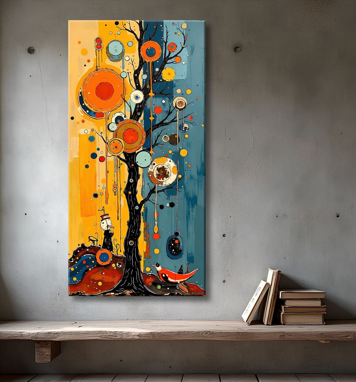 Tableau abstrait moderne et coloré Made in France avec decor