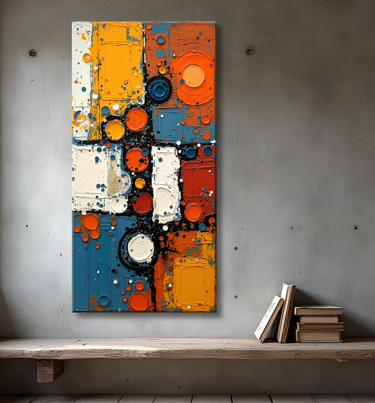 Tableau abstrait moderne et coloré Made in France avec decor