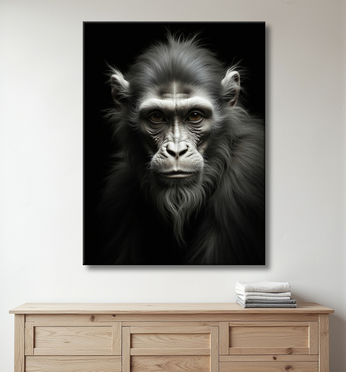 Tableau singe - Portrait chimpanzé studio avec decor