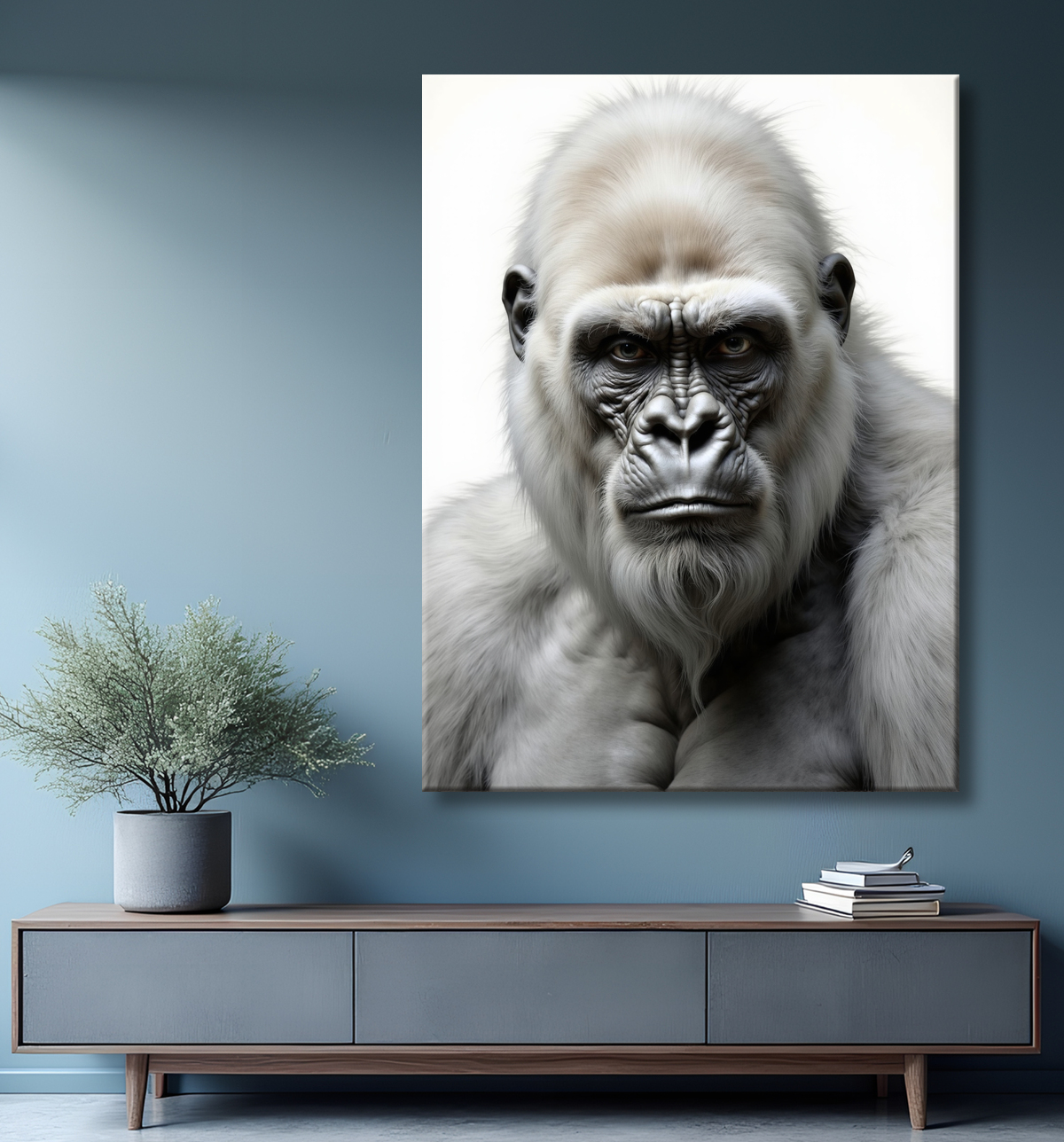 Tableau portrait gorille - Photo d'art sobre et élégante avec decor