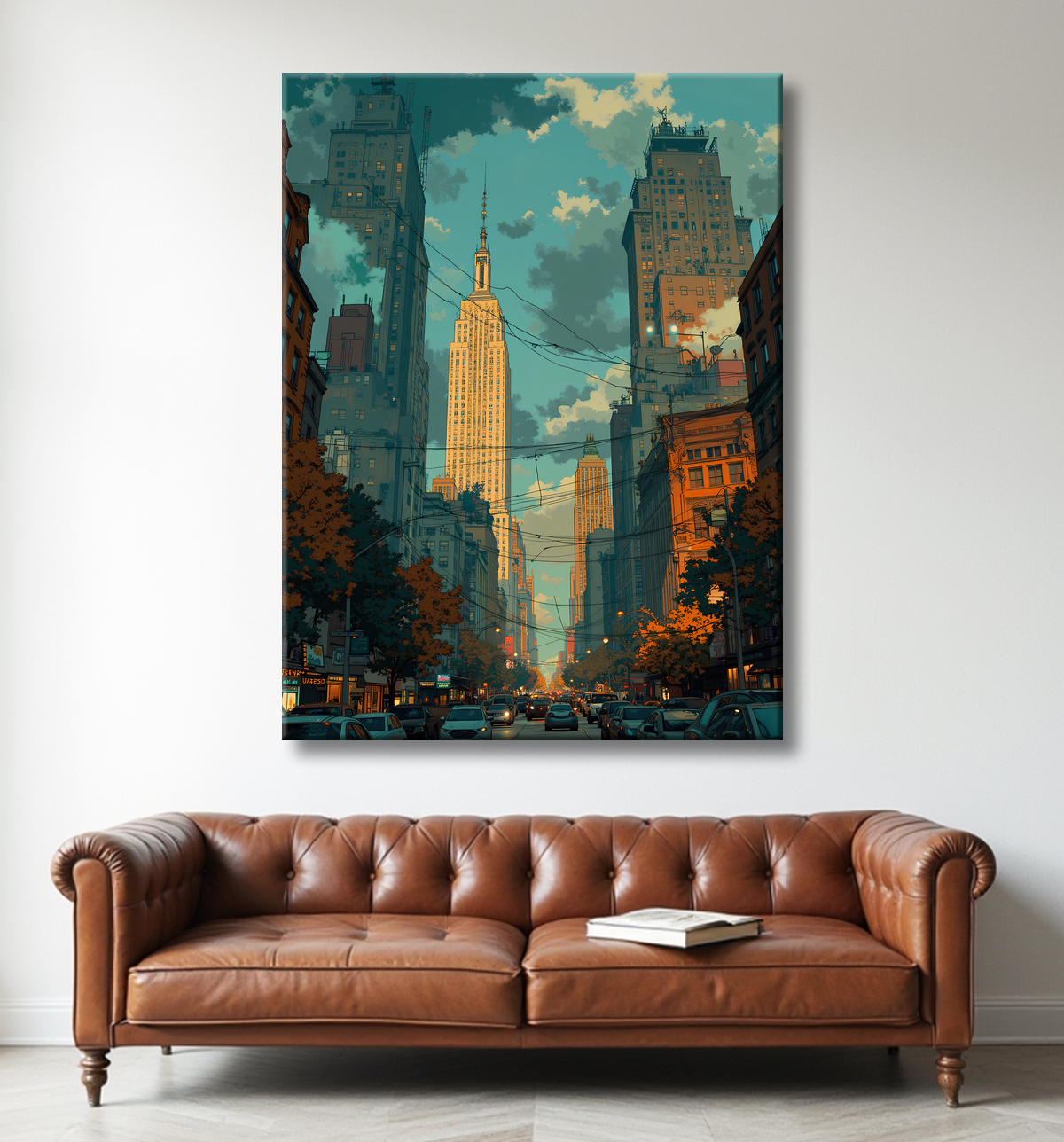 Tableau de Paris SF futuriste avec decor