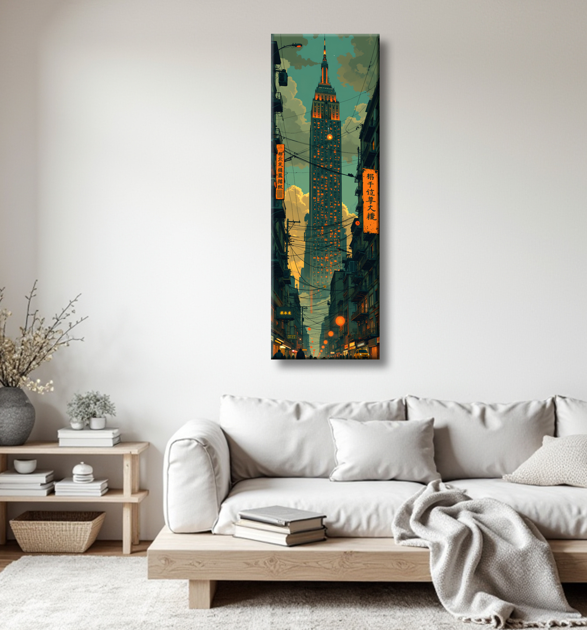 Tableau New York futriste, version SF avec decor