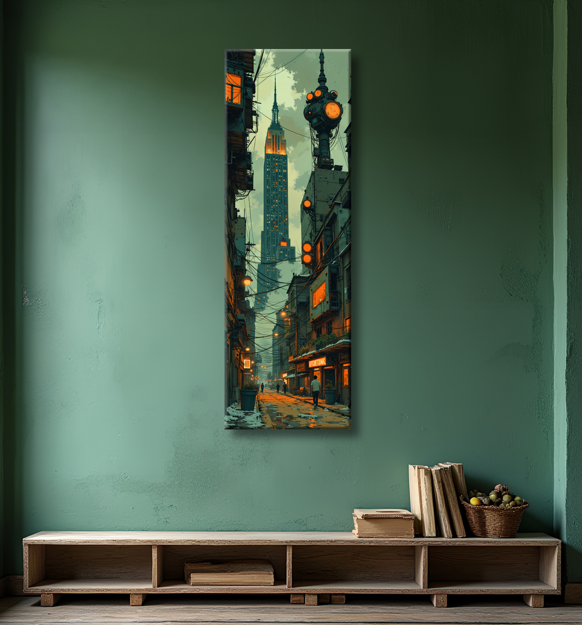 Tableau New York futriste, version SF avec decor