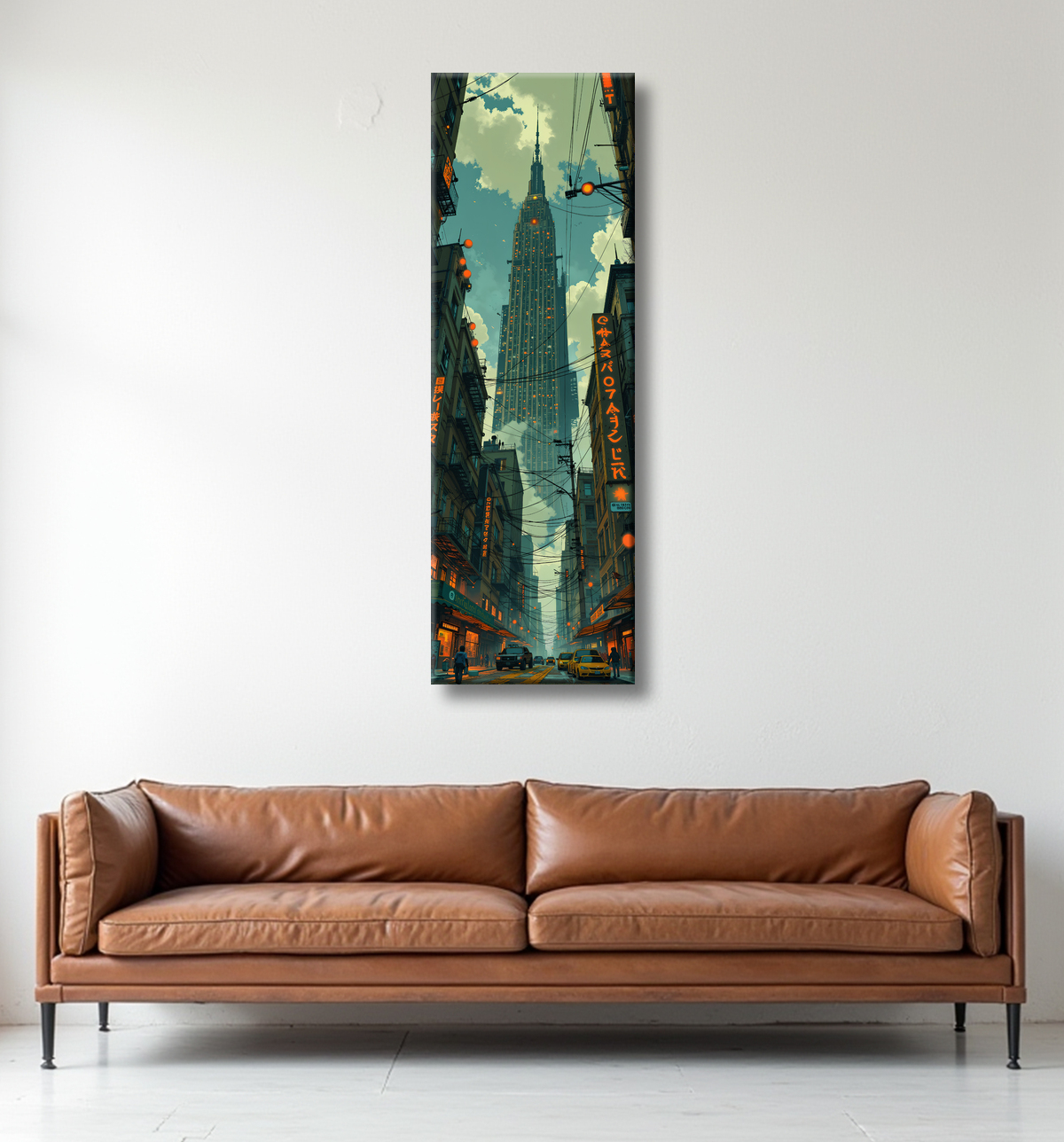 Tableau New York futriste, version SF avec decor