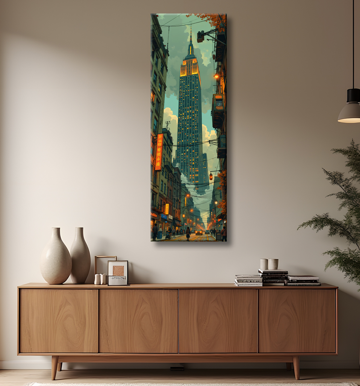 Tableau New York futriste, version SF avec decor