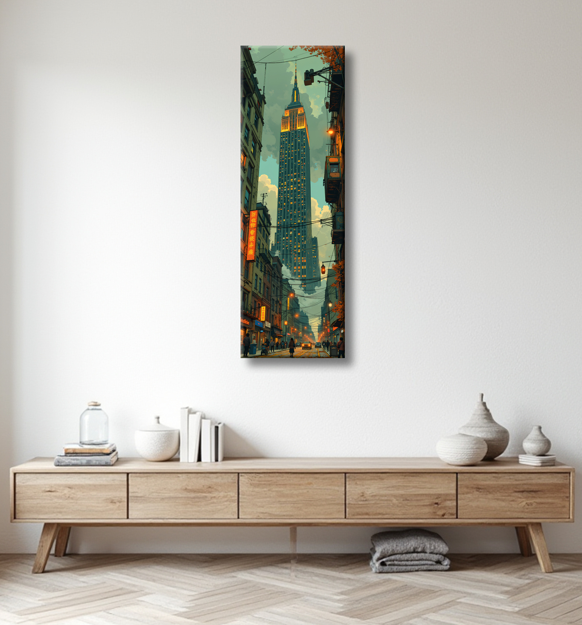 Tableau New York futriste, version SF avec decor