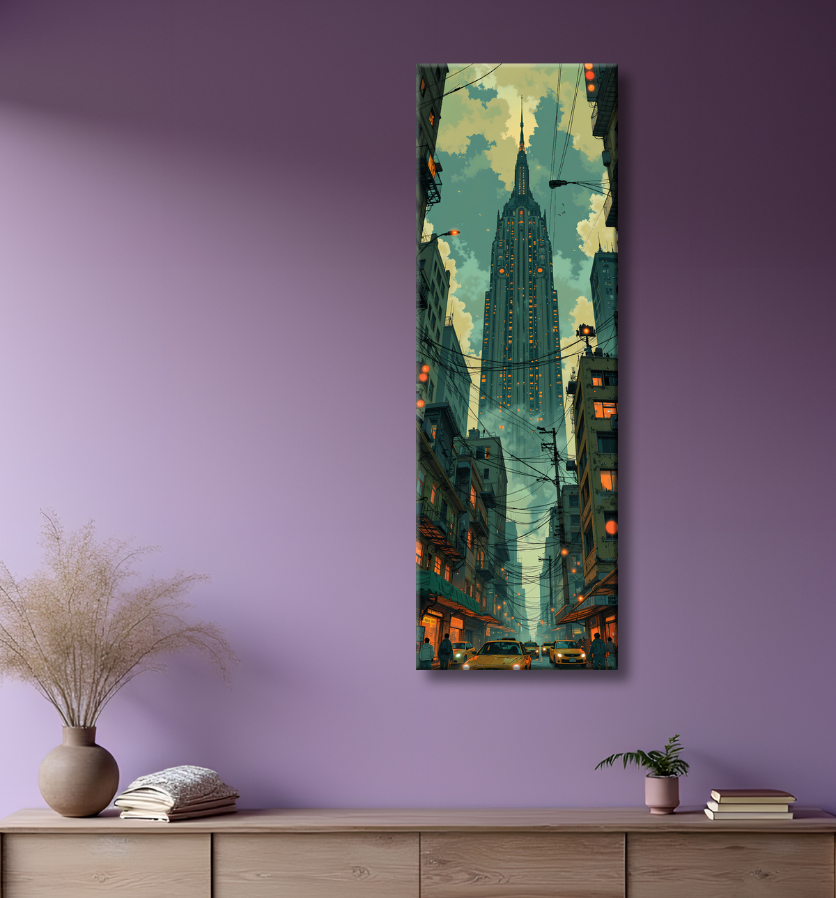 Tableau New York futriste, version SF avec decor