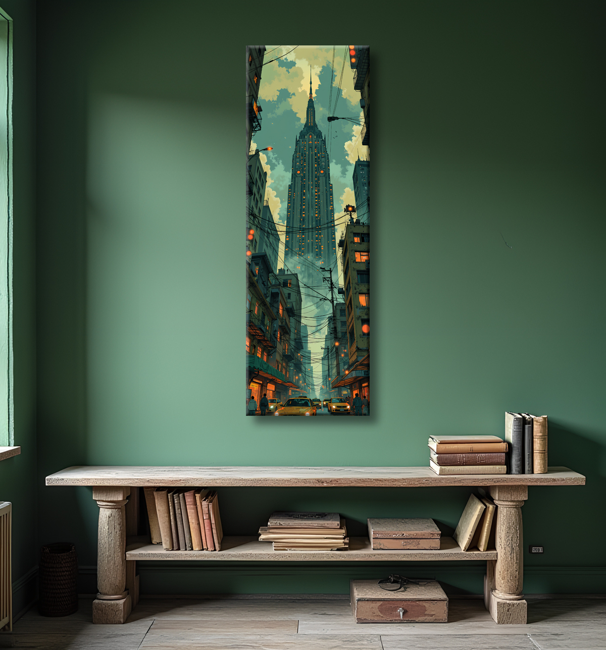 Tableau New York futriste, version SF avec decor