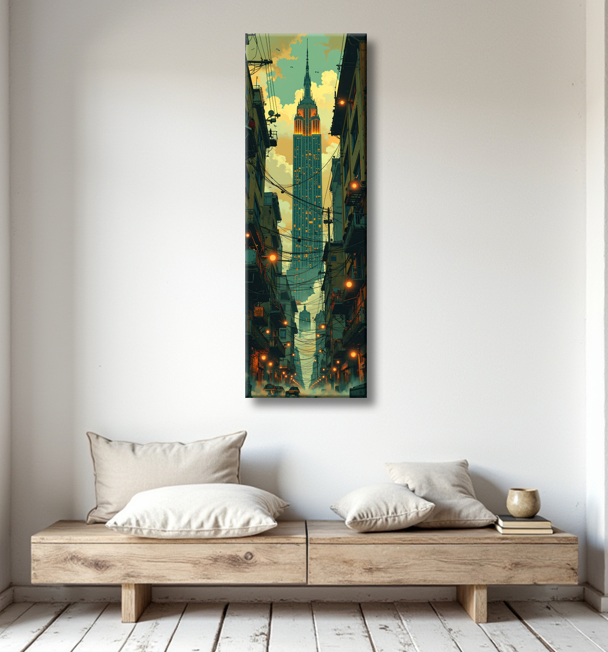 Tableau New York futriste, version SF avec decor