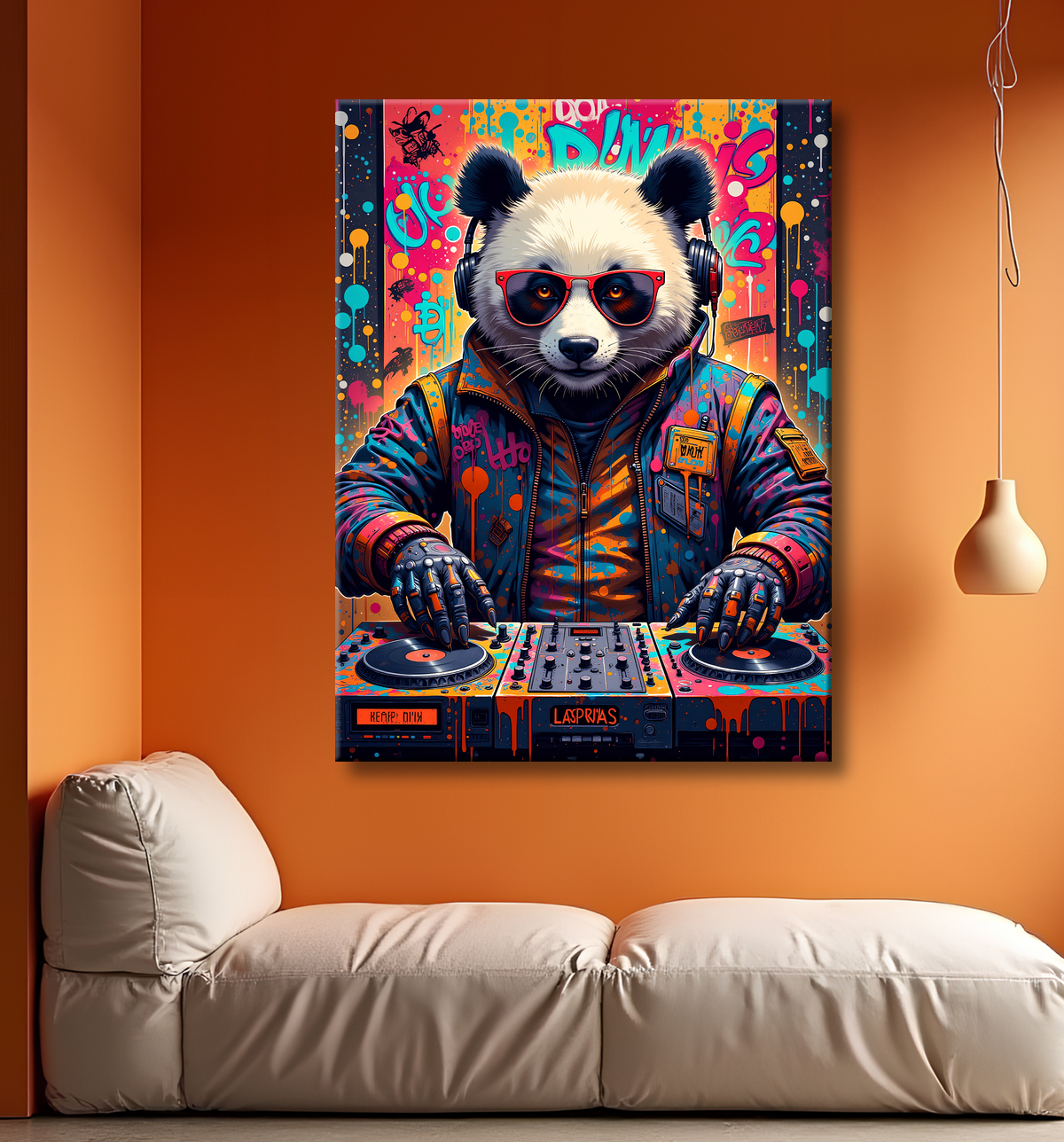 Tableau panda graffiti - Art mural coloré et surprenant avec decor