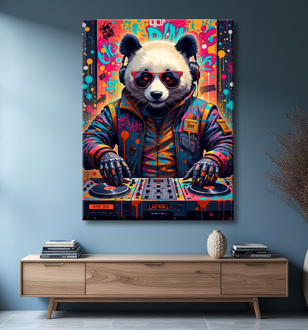 Tableau panda graffiti - Art mural coloré et surprenant avec decor