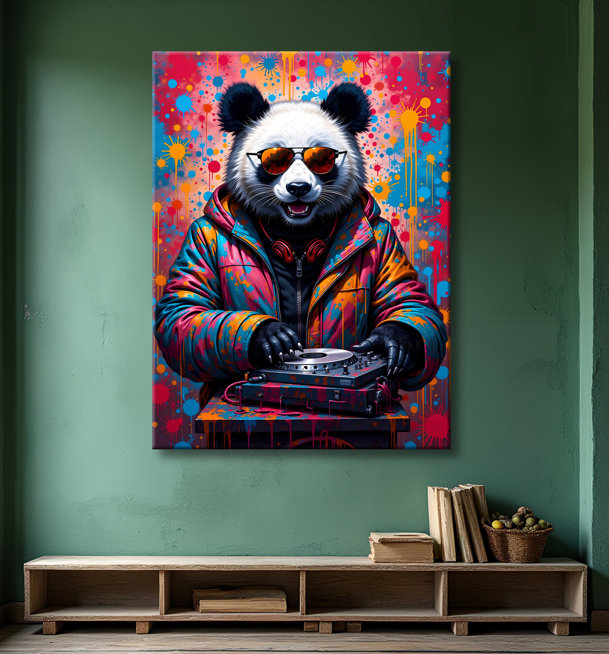Tableau panda graffiti - Art mural coloré et surprenant avec decor