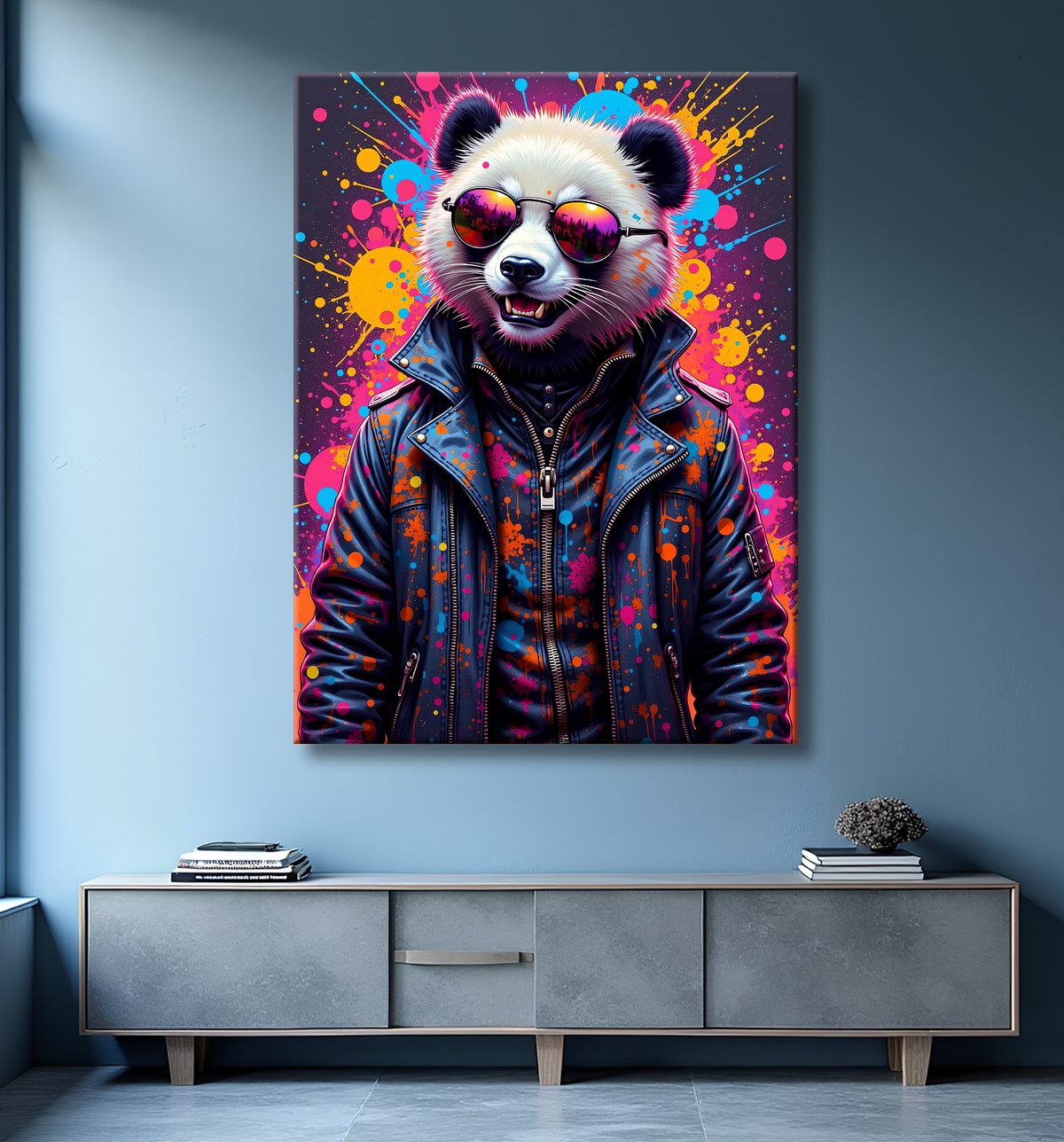 Tableau panda graffiti - Art mural coloré et surprenant avec decor
