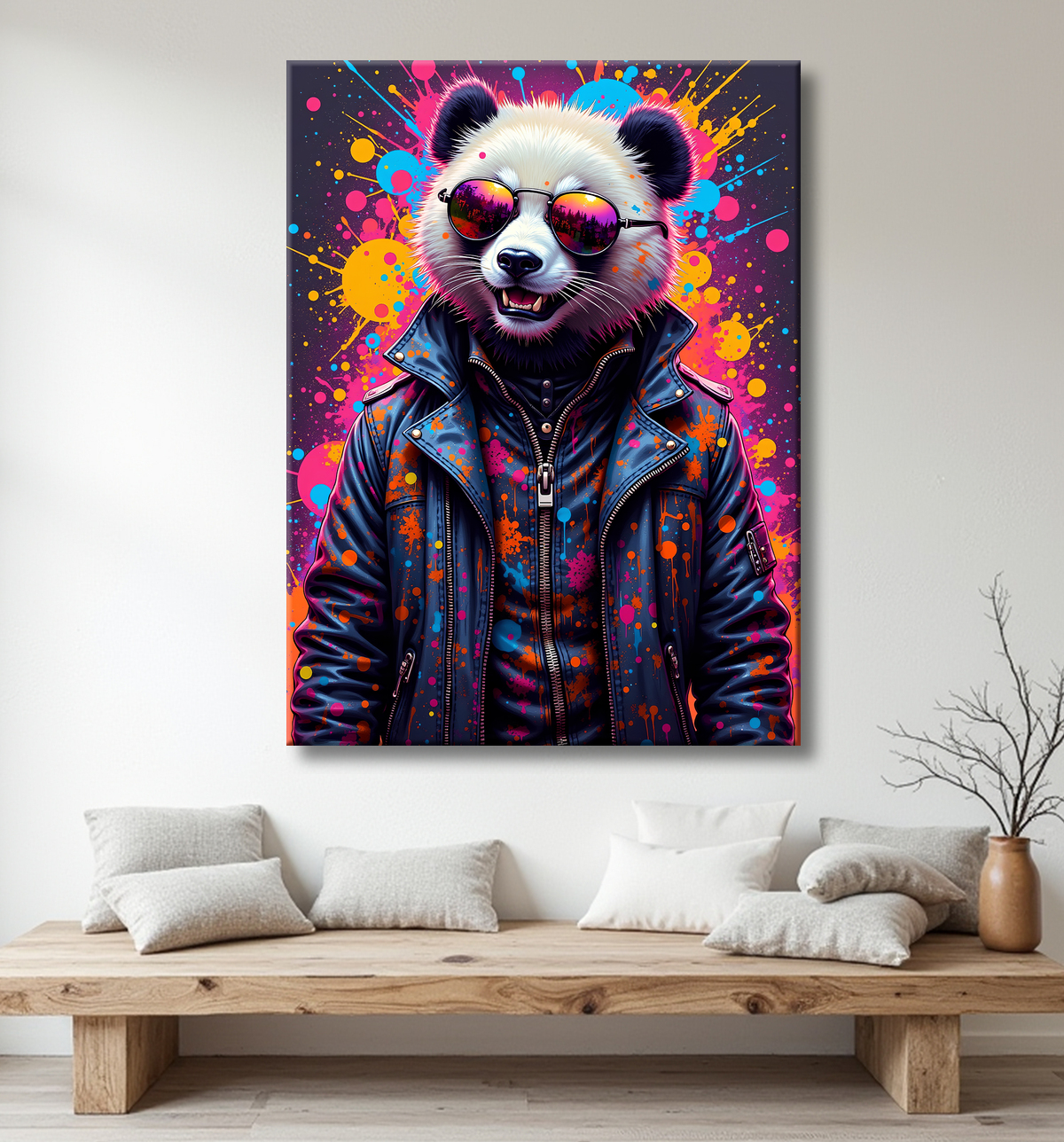 Tableau panda graffiti - Art mural coloré et surprenant avec decor