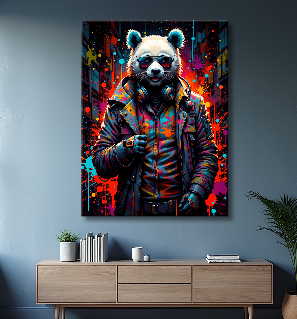 Tableau panda graffiti - Art mural coloré et surprenant avec decor