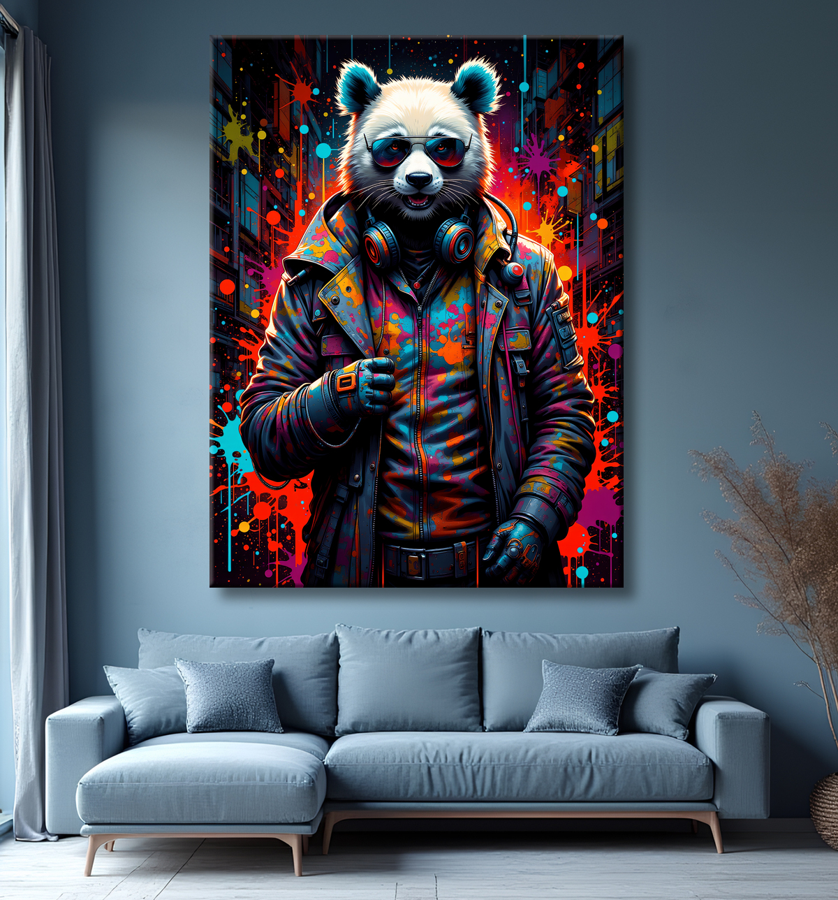 Tableau panda graffiti - Art mural coloré et surprenant avec decor